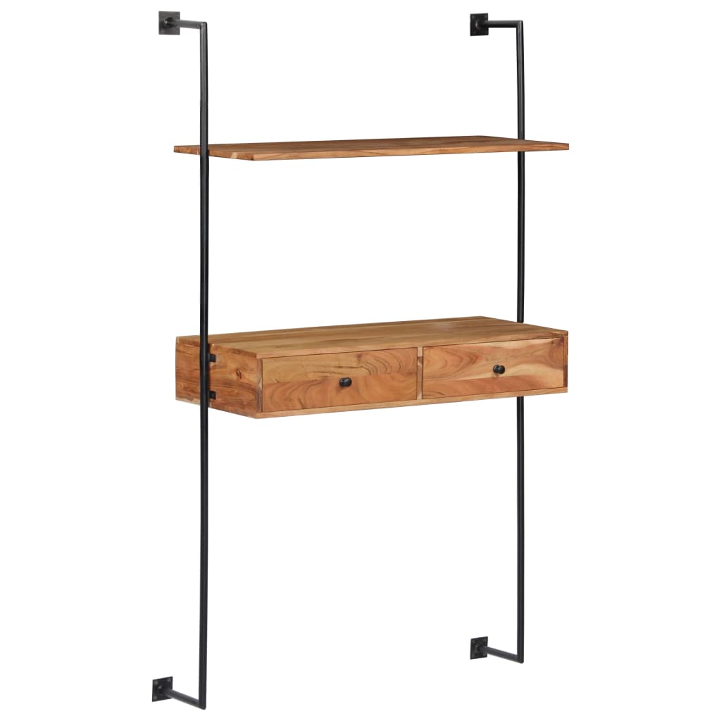 Wandschreibtisch 90 x 40 x 170 cm Massivholz Akazie - Pazzar.ch