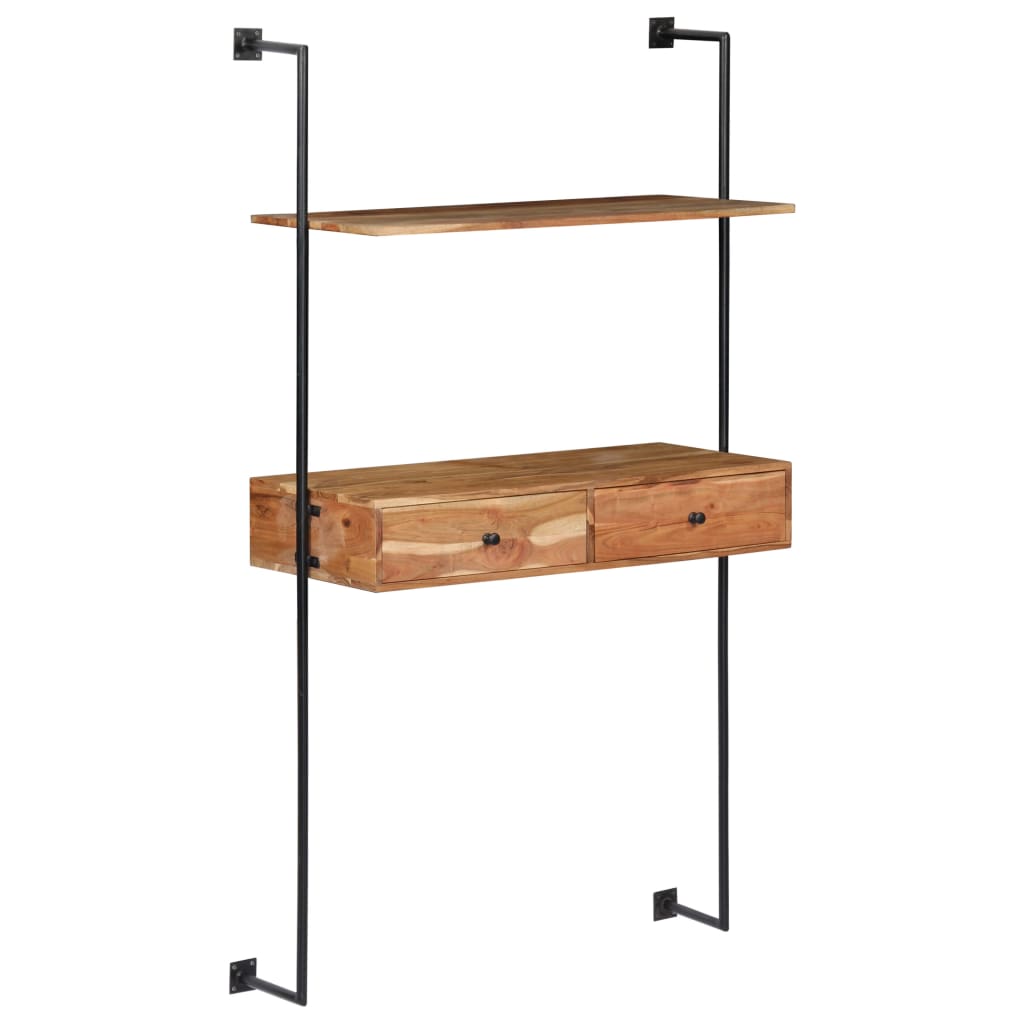 Wandschreibtisch 90 x 40 x 170 cm Massivholz Akazie - Pazzar.ch
