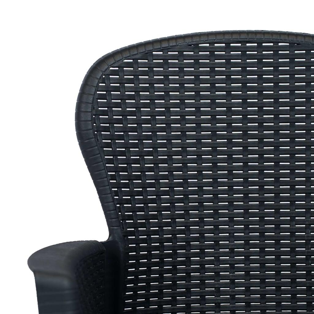 Gartenstühle 2 Stk. mit Kissen Anthrazit Kunststoff Rattan-Optik - Pazzar.ch
