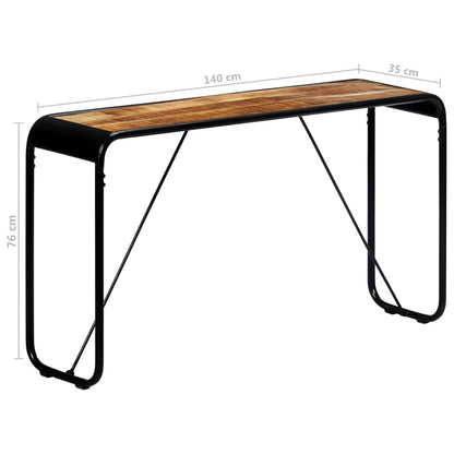Konsolentisch 140×35×76 cm Raues Massivholz Mango - Pazzar.ch