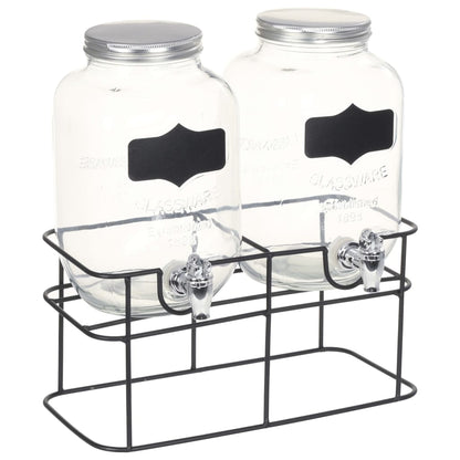 Getränkespender 2 Stk. mit Ständer 2 x 4 L Glas - Pazzar.ch