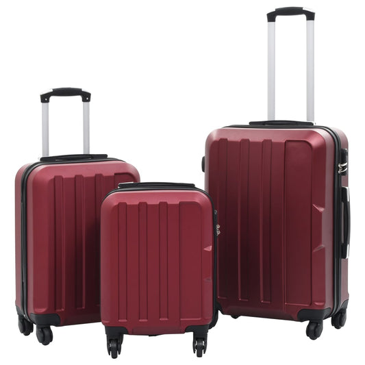 Hartschalen-Trolley-Set 3 Stk. Weinrot ABS - Pazzar.ch