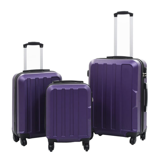 Hartschalen-Trolley-Set 3 Stk. Lila ABS - Pazzar.ch