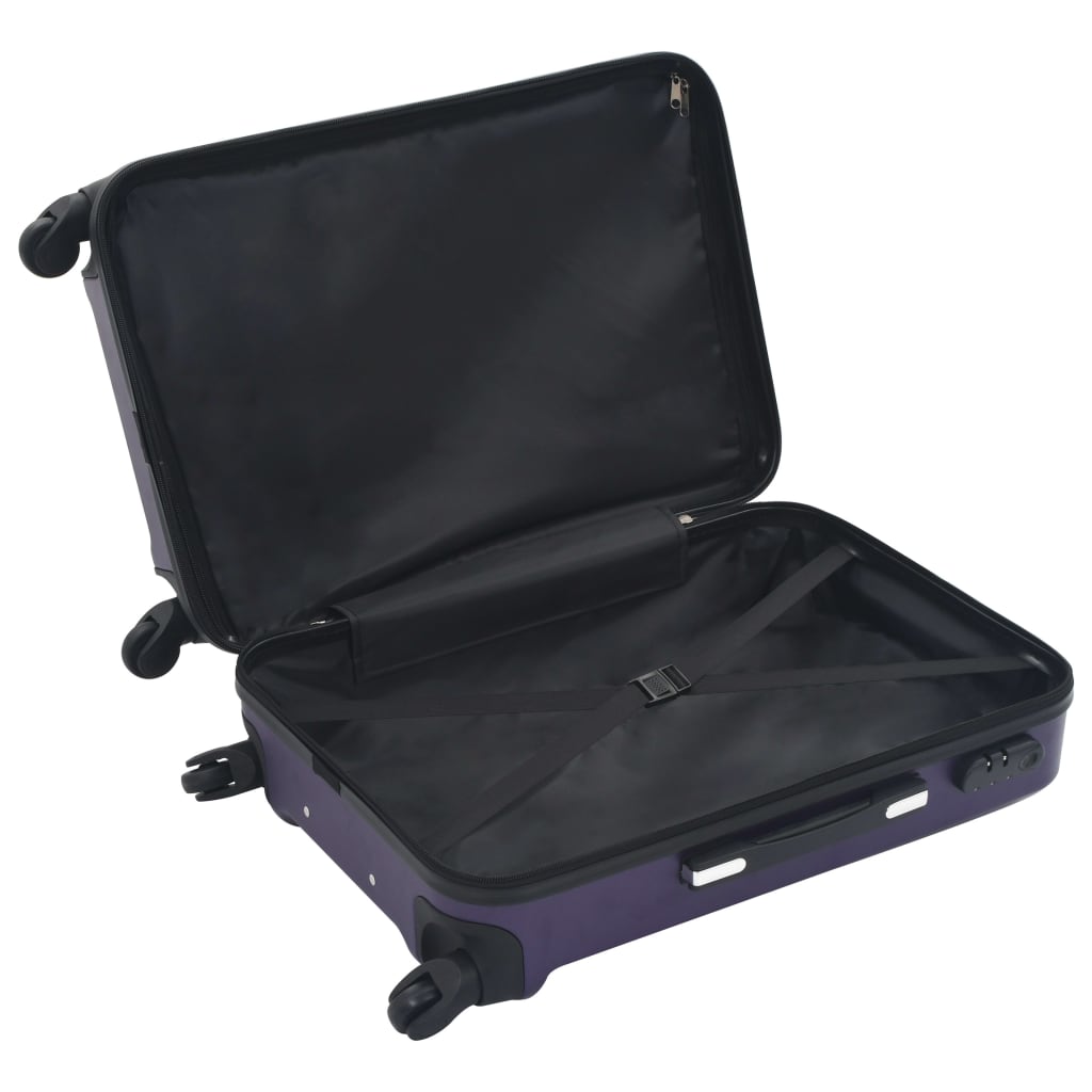 Hartschalen-Trolley-Set 3 Stk. Lila ABS - Pazzar.ch