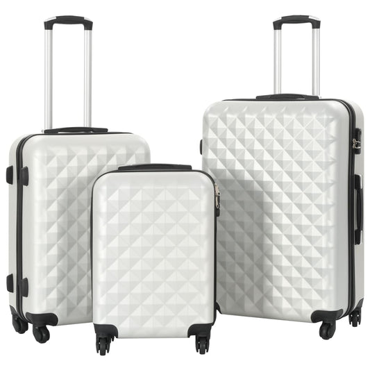 Hartschalen-Trolley-Set 3 Stk. Helles Silber ABS - Pazzar.ch