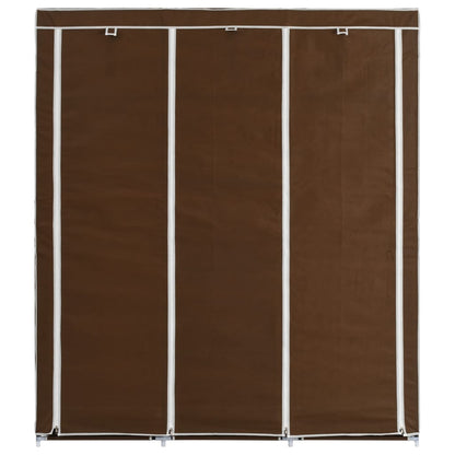 Kleiderschrank mit Fächern und Stangen Braun 150x45x175cm Stoff - Pazzar.ch