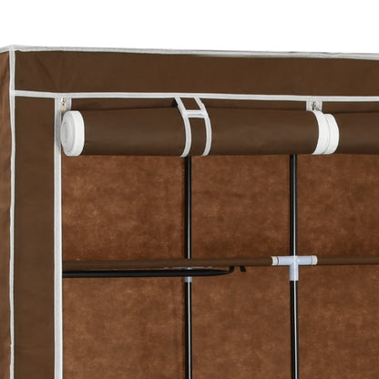 Kleiderschrank mit Fächern und Stangen Braun 150x45x175cm Stoff - Pazzar.ch