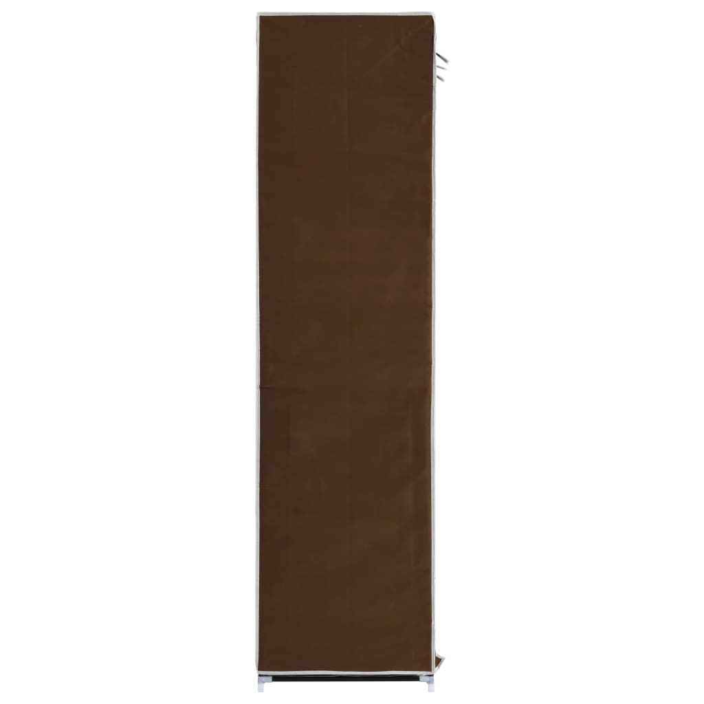 Kleiderschrank mit Fächern und Stangen Braun 150x45x175cm Stoff - Pazzar.ch