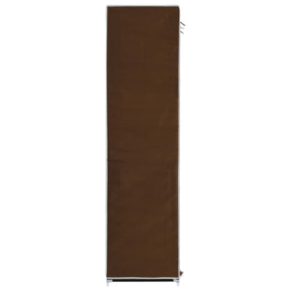 Kleiderschrank mit Fächern und Stangen Braun 150x45x175cm Stoff - Pazzar.ch
