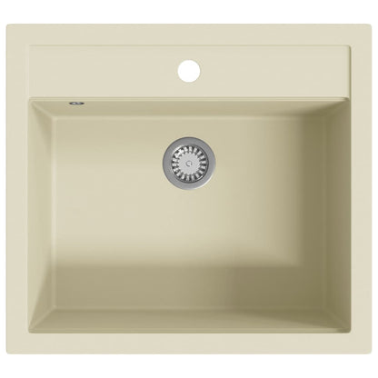 Granitspüle Einzelbecken Beige - Pazzar.ch