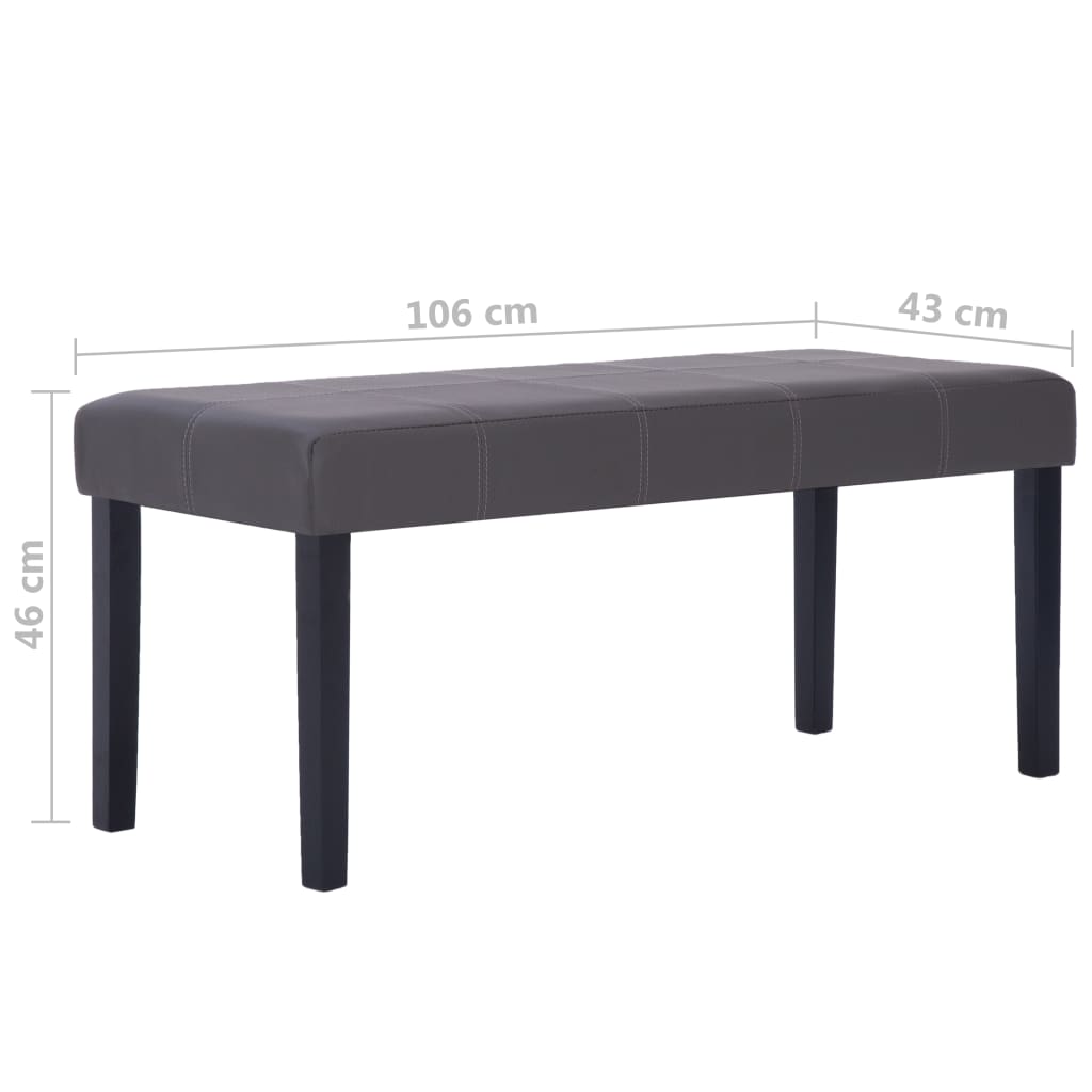 Sitzbank 106 cm Grau Kunstleder - Pazzar.ch