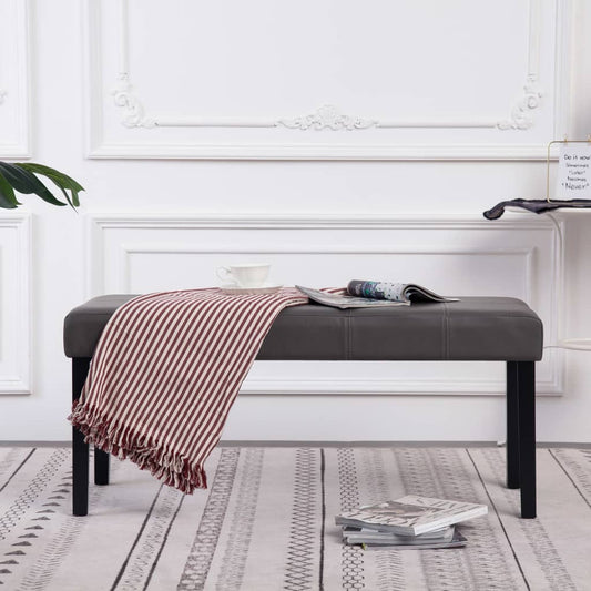 Sitzbank 106 cm Grau Kunstleder - Pazzar.ch