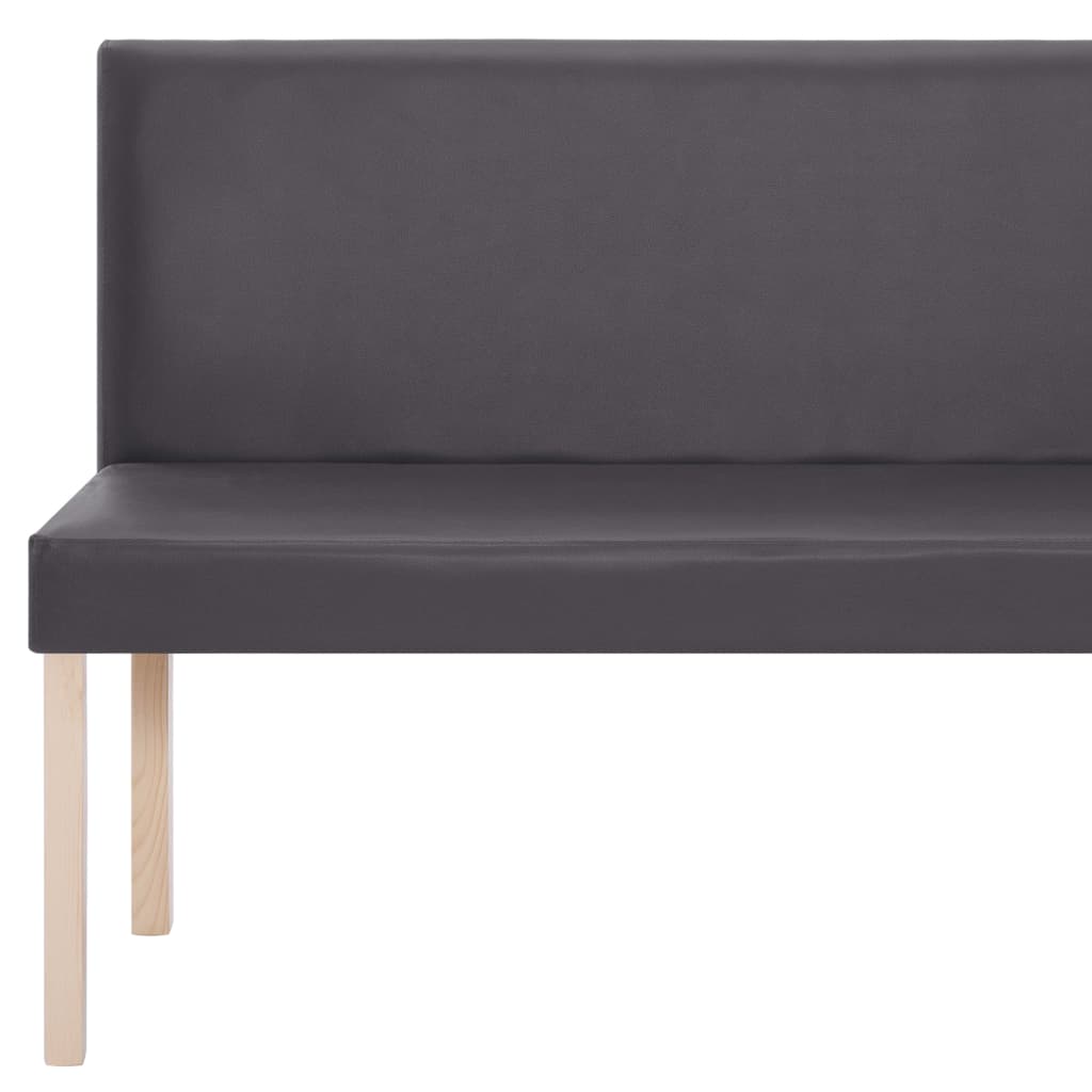 Sitzbank 139,5 cm Grau Kunstleder - Pazzar.ch
