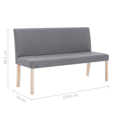 Sitzbank 139,5 cm Hellgrau Polyester - Pazzar.ch