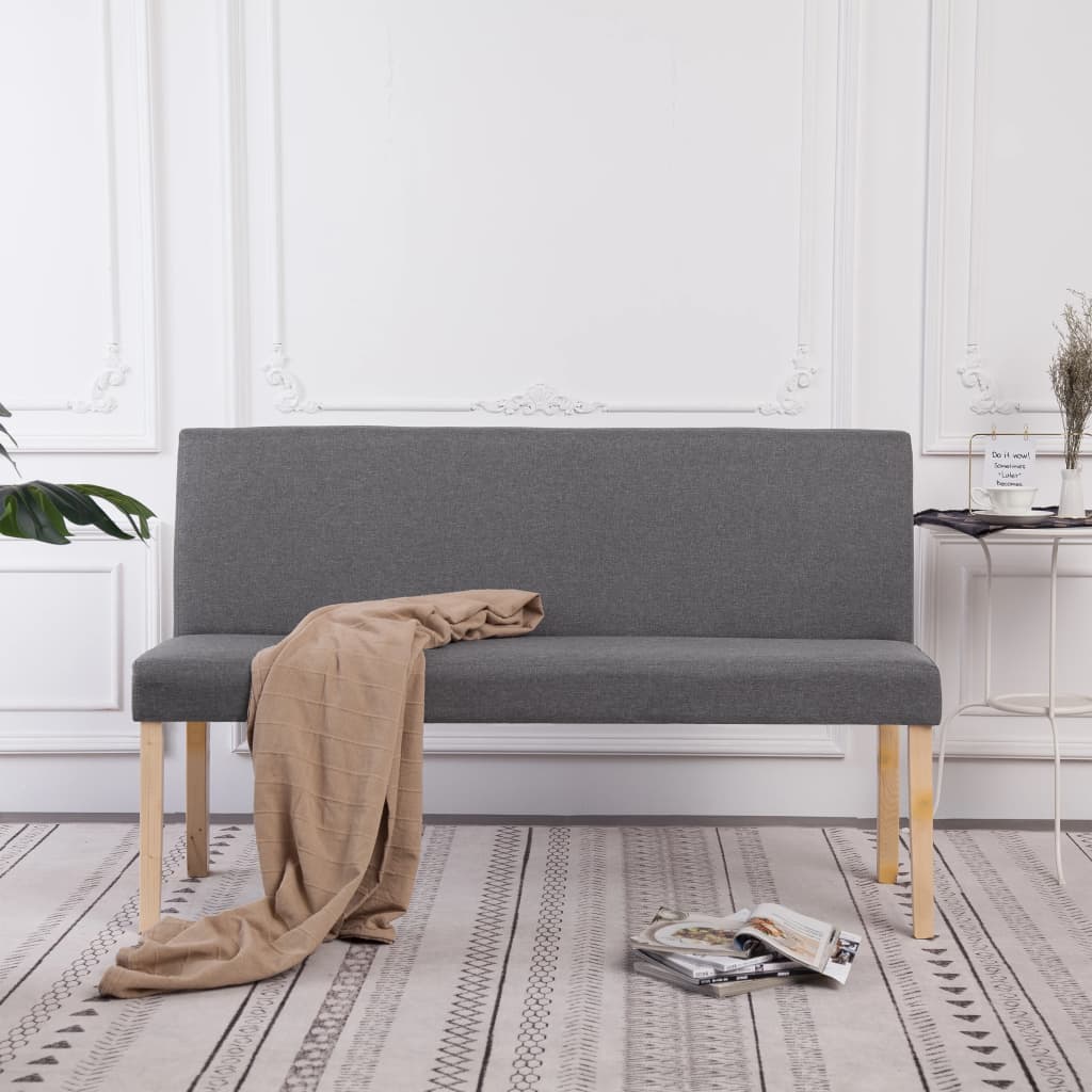 Sitzbank 139,5 cm Hellgrau Polyester - Pazzar.ch