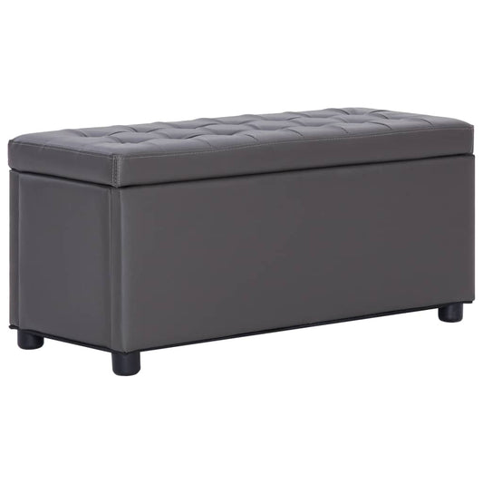 Ottoman mit Stauraum 87,5 cm Grau Kunstleder - Pazzar.ch