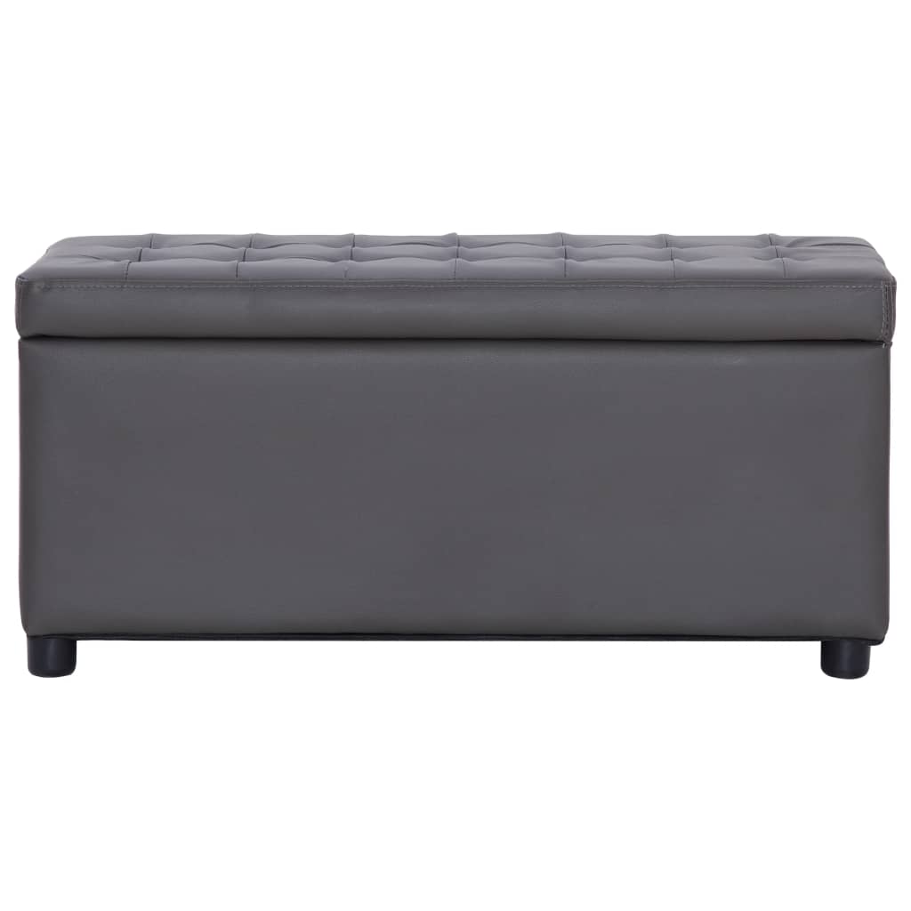 Ottoman mit Stauraum 87,5 cm Grau Kunstleder - Pazzar.ch