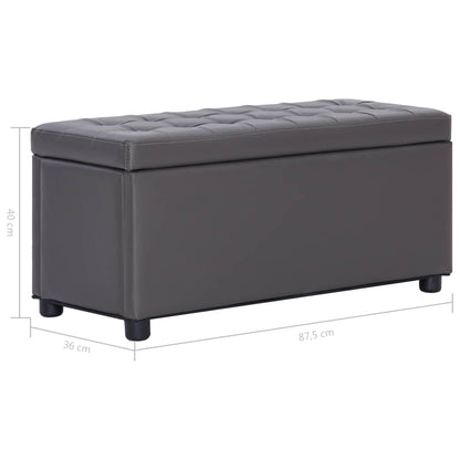Ottoman mit Stauraum 87,5 cm Grau Kunstleder - Pazzar.ch