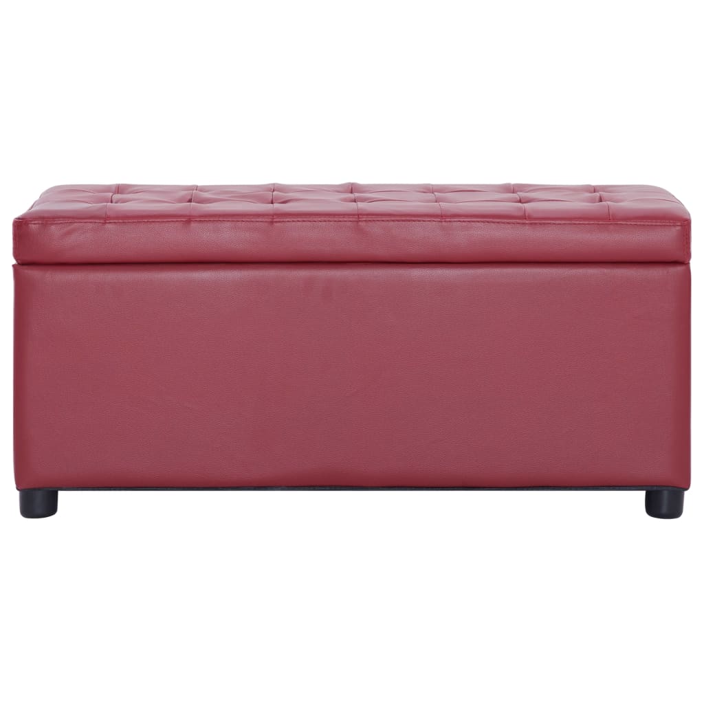 Ottoman mit Stauraum 87,5 cm Weinrot Kunstleder - Pazzar.ch