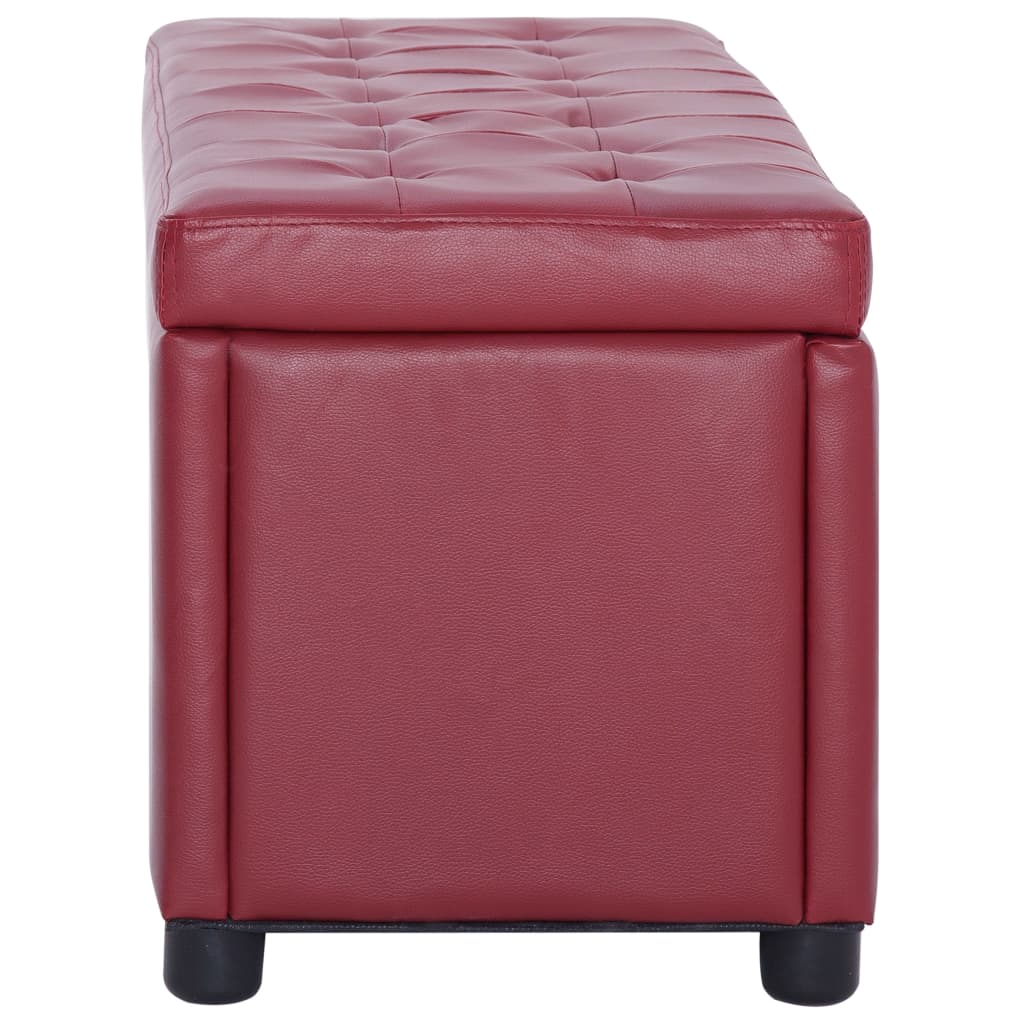 Ottoman mit Stauraum 87,5 cm Weinrot Kunstleder - Pazzar.ch