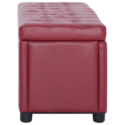 Ottoman mit Stauraum 87,5 cm Weinrot Kunstleder - Pazzar.ch