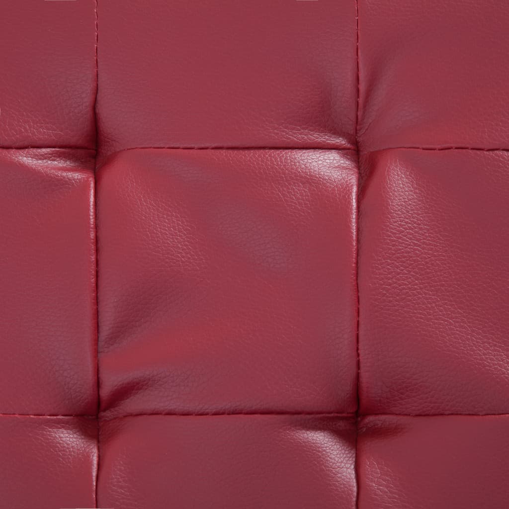 Ottoman mit Stauraum 87,5 cm Weinrot Kunstleder - Pazzar.ch