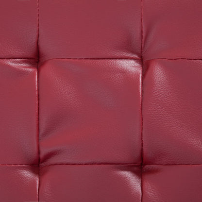 Ottoman mit Stauraum 87,5 cm Weinrot Kunstleder - Pazzar.ch