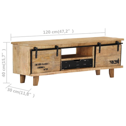 TV-Schrank 120x30x40 cm Massivholz Mango - Pazzar.ch