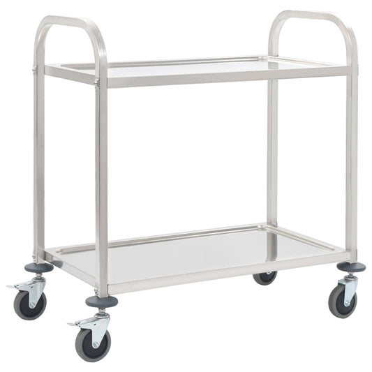 2-Stufiger Servierwagen 95 x 45 x 83,5 cm Edelstahl - Pazzar.ch