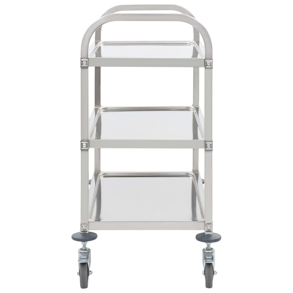 3-Stufiger Servierwagen 96,5 x 55 x 90 cm Edelstahl - Pazzar.ch