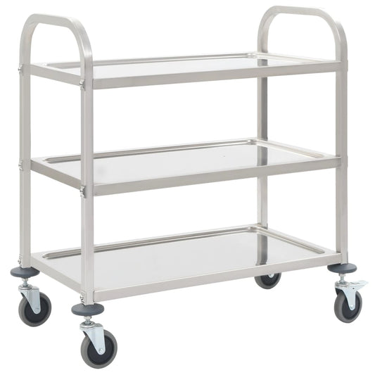 3-Stufiger Servierwagen 95x45x83,5 cm Edelstahl - Pazzar.ch