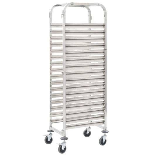 Tablettwagen für 16 Tabletts 38x55x163 cm Edelstahl - Pazzar.ch