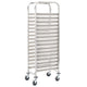 Tablettwagen für 16 Tabletts 38x55x163 cm Edelstahl