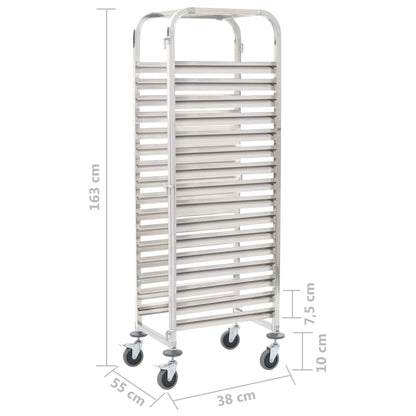 Tablettwagen für 16 Tabletts 38x55x163 cm Edelstahl - Pazzar.ch