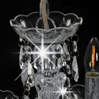 Kronleuchter mit Kristallperlen Silbern Rund 5 x E14 - Pazzar.ch