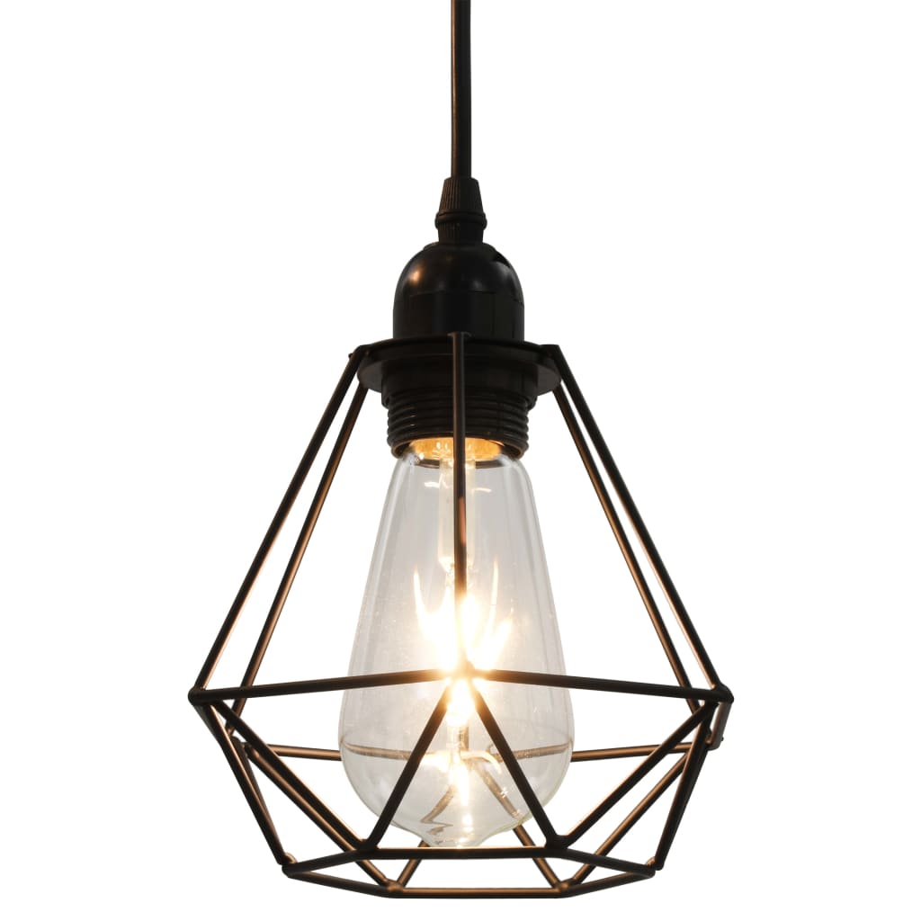 Deckenleuchte mit Diamant-Design Schwarz 3 x E27 Glühbirnen - Pazzar.ch