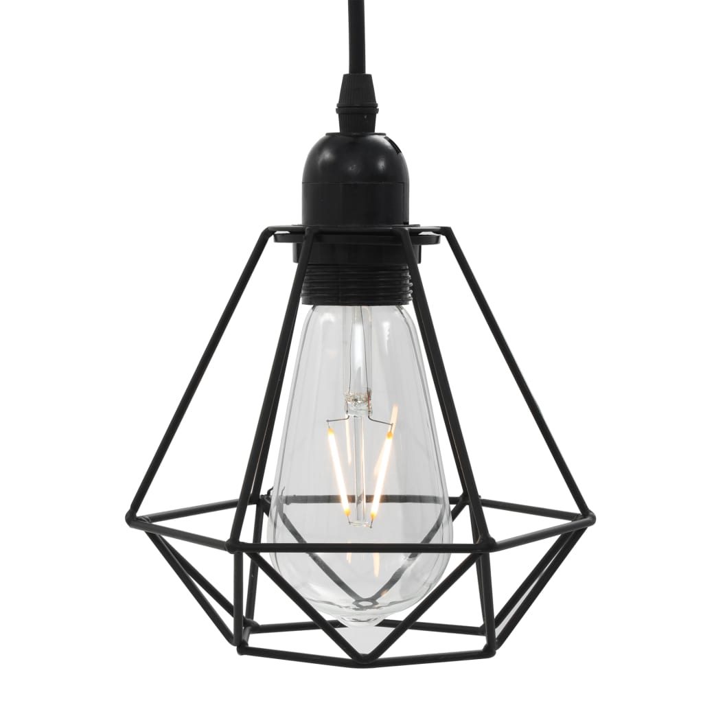 Deckenleuchte mit Diamant-Design Schwarz 3 x E27 Glühbirnen - Pazzar.ch