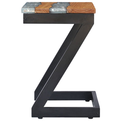 Couchtisch 30 x 30 x 50 cm Massivholz Teak und Polyresin - Pazzar.ch
