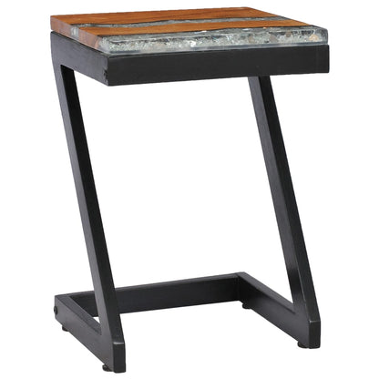 Couchtisch 30 x 30 x 50 cm Massivholz Teak und Polyresin - Pazzar.ch