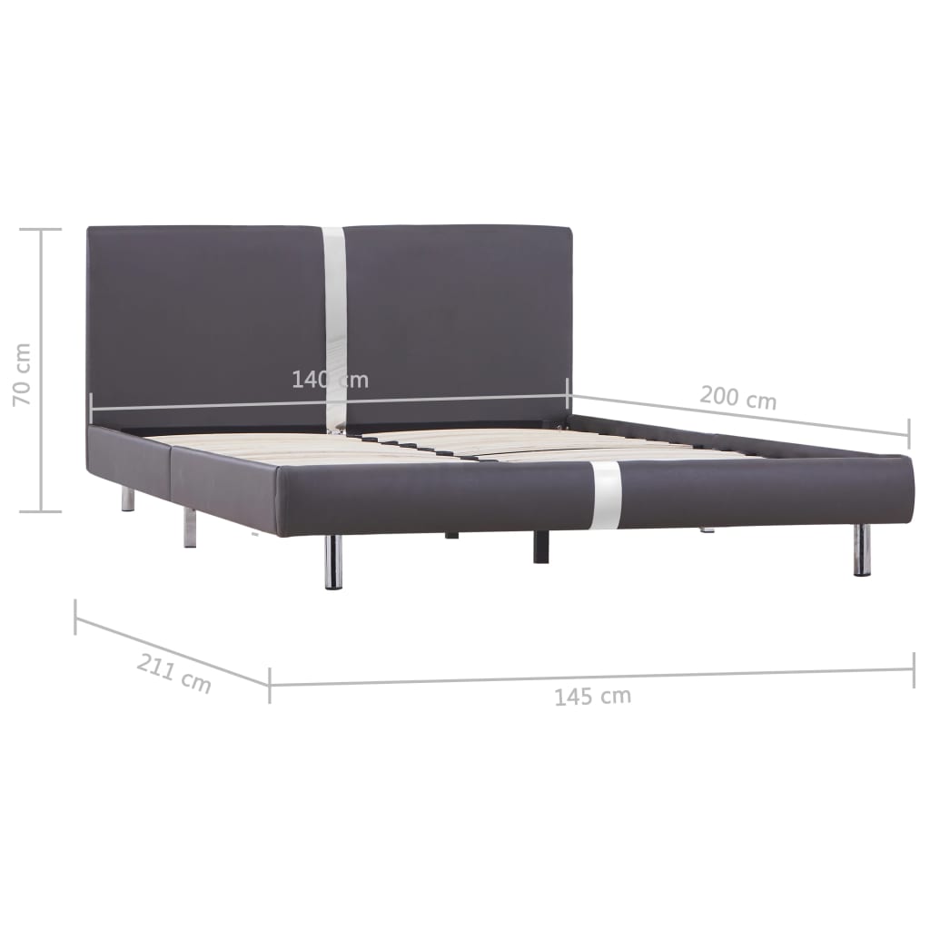 Bettgestell Grau Kunstleder 140 x 200 cm - Pazzar.ch