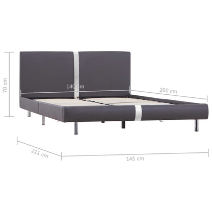 Bettgestell Grau Kunstleder 140 x 200 cm - Pazzar.ch