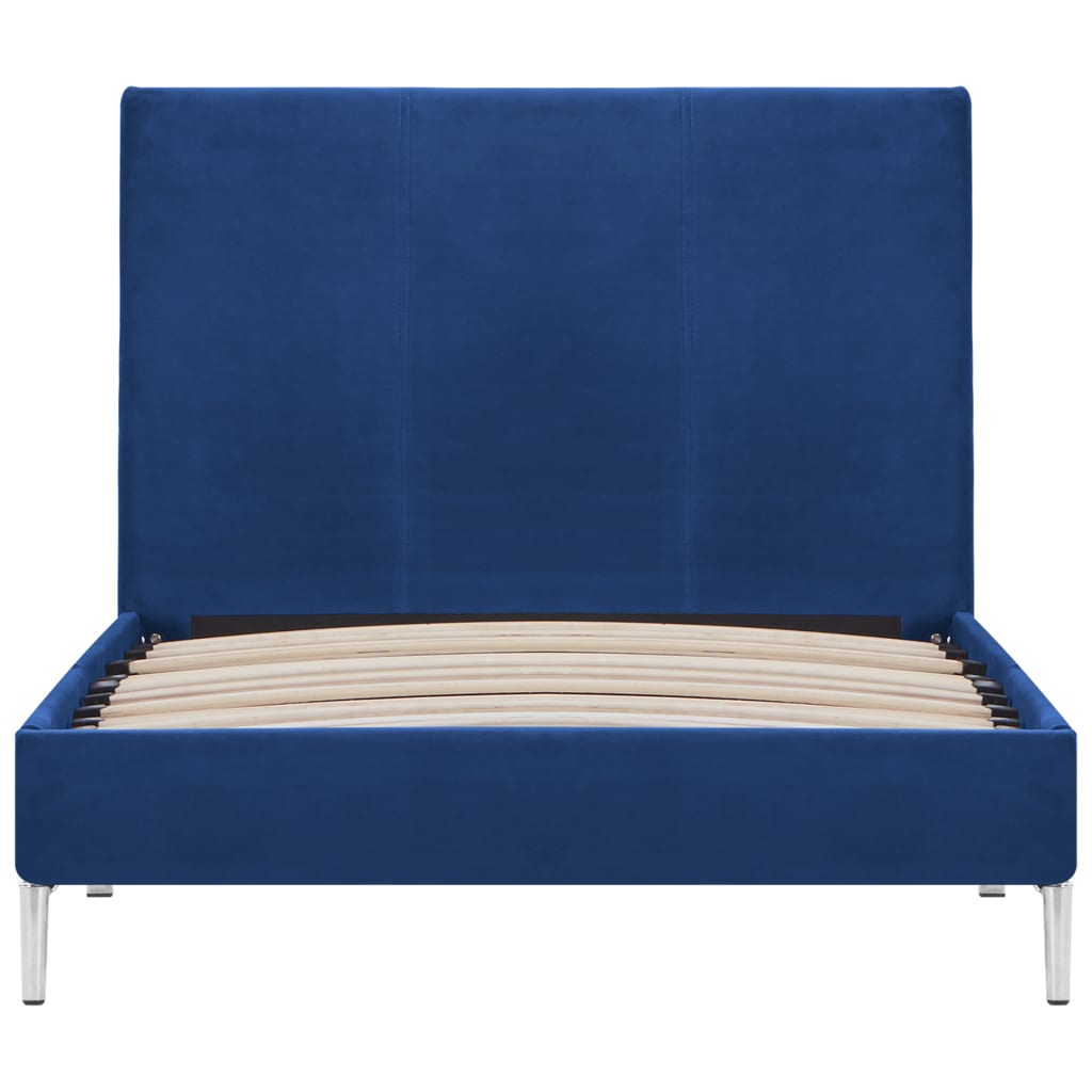 Bettgestell Blau Stoff 90×200 cm