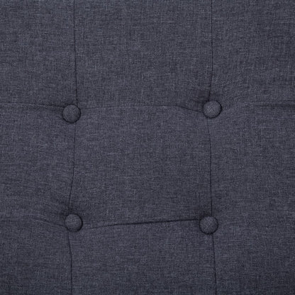 2-Sitzer-Sofa mit Armlehnen Dunkelgrau Stahl und Stoff - Pazzar.ch