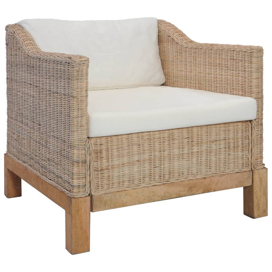 Sessel mit Auflagen Natur Rattan - Pazzar.ch