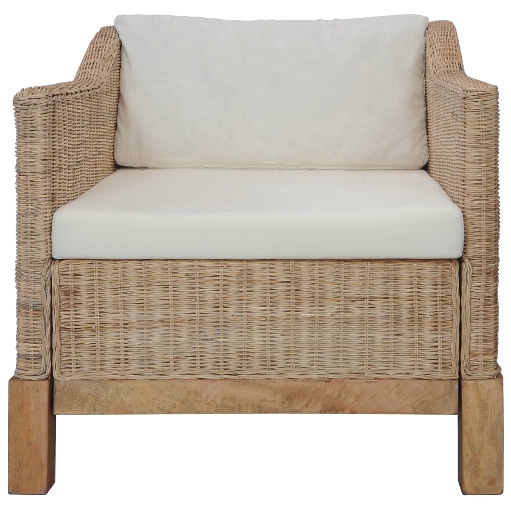 Sessel mit Auflagen Natur Rattan - Pazzar.ch