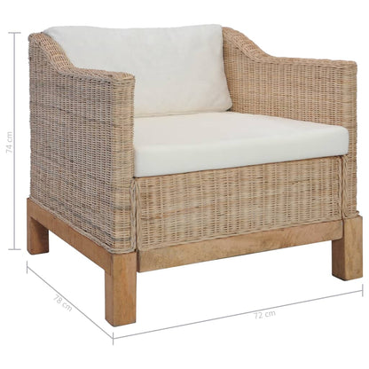 Sessel mit Auflagen Natur Rattan - Pazzar.ch