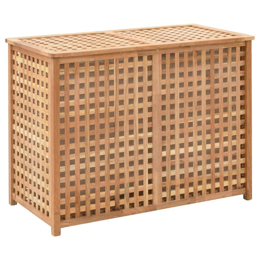 Wäschekorb 87,5x46x67 cm Massivholz Walnussholz - Pazzar.ch
