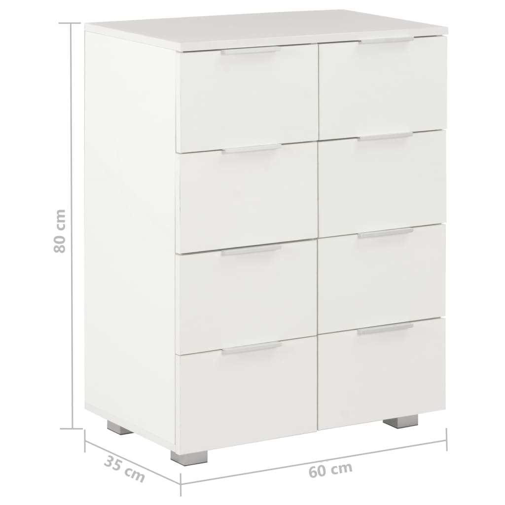 Sideboard Hochglanz-Weiß 60x35x80 cm Holzwerkstoff - Pazzar.ch