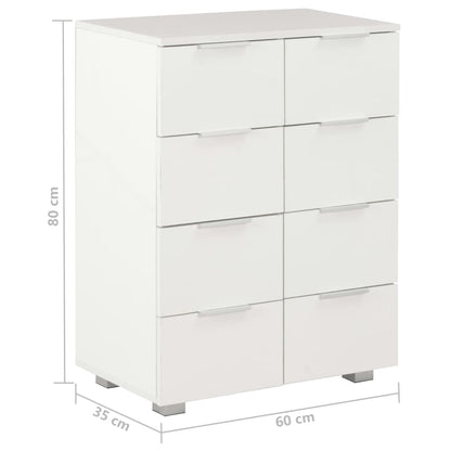 Sideboard Hochglanz-Weiß 60x35x80 cm Holzwerkstoff - Pazzar.ch