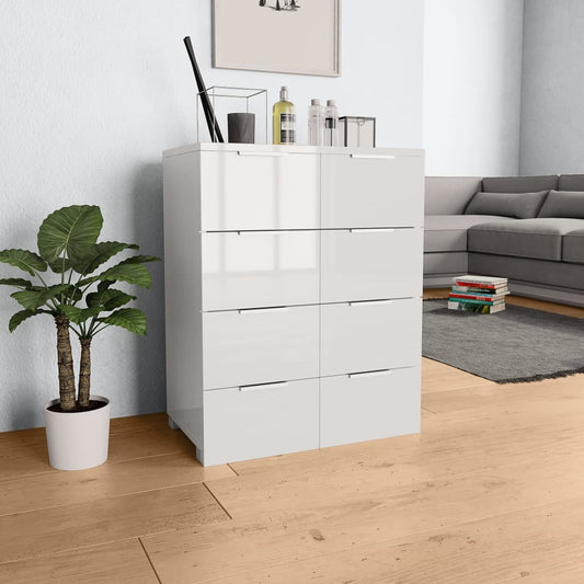 Sideboard Hochglanz-Weiß 60x35x80 cm Holzwerkstoff - Pazzar.ch